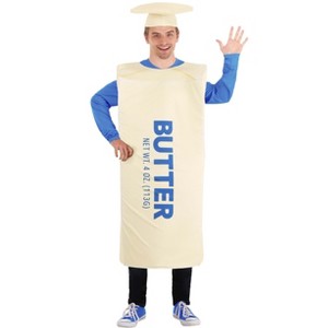 HalloweenCostumes.com One Size Fits Most   Adult Stick of Butter Costume, Yellow/Blue - 1 of 4