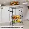Heavy Duty 4-Tier Rolling Cart with Lockable Wheels, 110Lb Capacity - Utility Kitchen Cart for Storage, Garage - 2 of 4