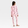 Kids' Long Sleeve Halloween Witch Cats Snuggly Soft Pajama Set - Cat & Jack™ Pink - 2 of 4