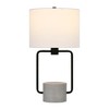 Hudson and Canal 22" Tall Table Lamp: Industrial Design, Concrete Base, Bronze Hardware, White Drum Shade - 3 of 4