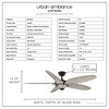 Urban Ambiance Luxury Urban Loft Ceiling Fan 14.25''H x 60''W,  Olde Bronze Finish,  Brisbane Collection, UHP9260 - 3 of 4