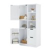 SEVOBAL Bathroom Storage Cabinet with Doors Drawers Adjustable Shelf and Open Shelves for Organized Space, White, 31"*16"*62" - 2 of 4
