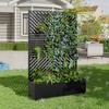 MAYEERTY Planter Box with Trellis Iron Black Parallel Line 01 Louvered Classic Combined Style 72x47x16in 3-Piece Set - 3 of 4
