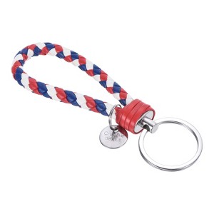 Unique Bargains Braided PU Leather Wallet Keychain with Stainless Steel Key Ring - 1 of 3