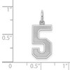Black Bow Jewelry Sterling Silver, Jersey Collection, Medium Number 5 Pendant - 4 of 4
