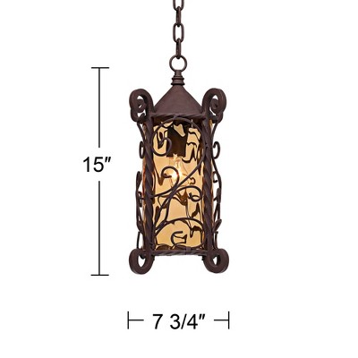 Seville Bronze Finish Outdoor Pendant Light with Champagne Glass
