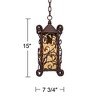 John Timberland Casa Seville Vintage Rustic Outdoor Hanging Light Dark Walnut Scroll 15" Champagne Water Glass for Post Exterior Barn Deck House Porch - 4 of 4