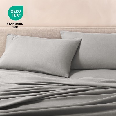 Light Grey King Cotton Flannel Deep Pocket Sheet Set