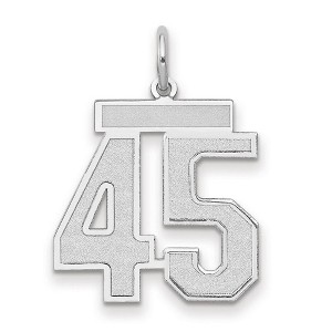 Black Bow Jewelry 14k White Gold, Jersey Collection, Medium Number 45 Pendant - 1 of 3