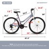 VASIP 24''Mountain Bike for Adults & Teens,21-Speed Gears & Dual V-Brakes, Durable Carbon Steel Frame,Pink - 2 of 4