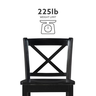 30" Black Mahogany X-Back Barstool