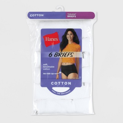 Size 7 Hanes Ultimate Comfort Cotton Womens Hipster Panties White Pack of 5