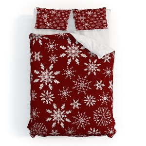 Iveta Abolina Silent Night Red Duvet Cover + Pillow Sham(s) - Deny Designs - 1 of 4