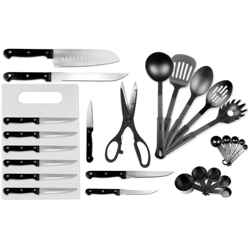 Lexi Home 29-Piece Chef's Kitchen Knife Set with Wooden Block, 3 of 7