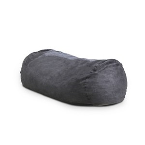 Christopher Knight Home Larson Faux Suede 8-Foot Lounger Beanbag - Black, Adult Unisex
