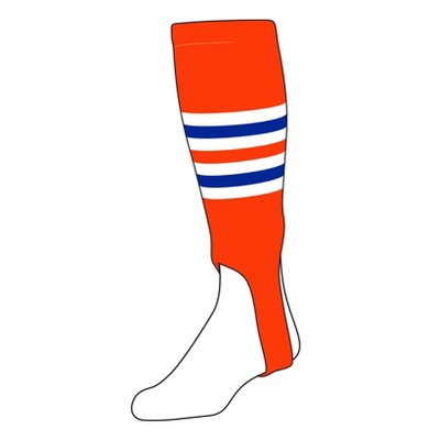 TCK Baseball Stirrups Medium (200I, 5in) Orange, White, Royal