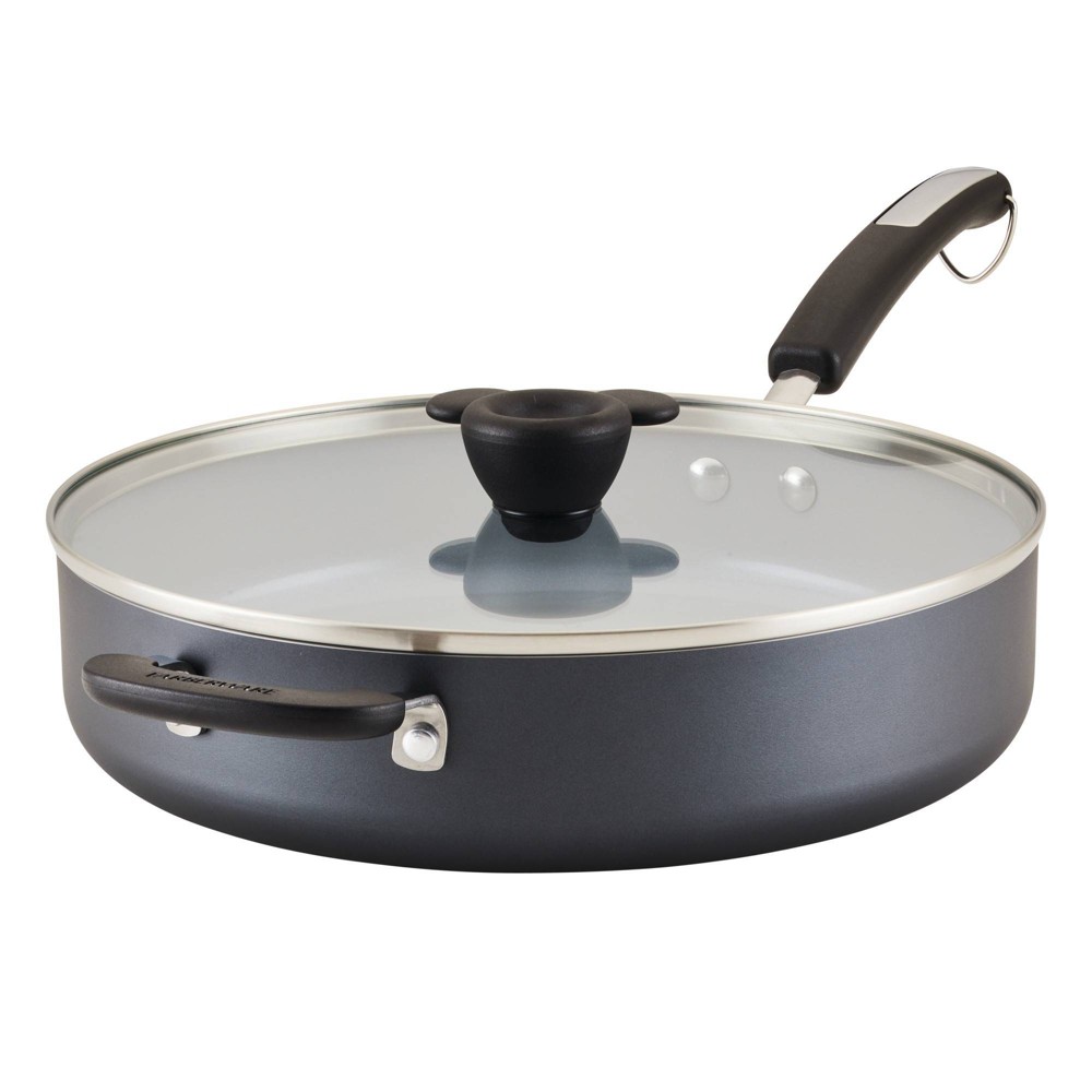 Farberware Disney Monochrome 4.5qt Ceramic Nonstick Saute Pan with Lid and Helper Handle Black