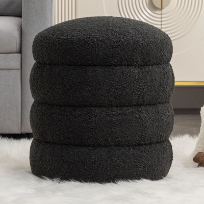 Round Ottoman,Donut Ottoman,Shoe Changing Bench,Upholstered Ottoman,Entryway Stool,Footstool Ottoman -Cuddlewood