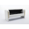 NicBex Modern 53.1" Velvet Fabric Storage Bench with Armrest for Bedroom and Living Room - 3 of 4