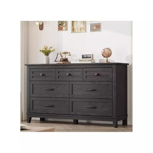 54" Wide Drawer Dresser,7 Drawer Dresser for Bedroom,  with Storage, Wooden Closet Storage Chest for Living Room,Bedroom - 1 of 4
