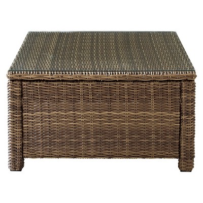 Bradenton Brown Wicker and Steel Square Coffee Table