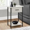 FONTOI End Tables with 2 Tier with Storage Drawer and Shelves, Small Contemporary Side Table Ideal for Living Room, White, 26"*14"*4" - 4 of 4