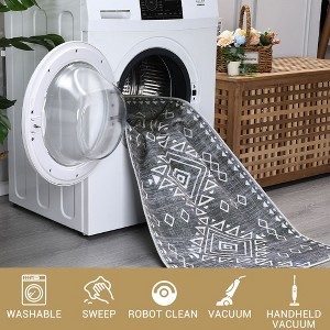 Faux Wool Modern Bohemian  Printed Area Rug Low Pile Non Slip Non Shedding Pet Friendly Machine Washable Carpet Perfect for Home Decoration - 1 of 4