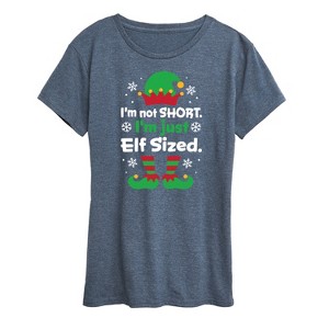 Women's - Instant Message - I'm Not Short Just Elf Sized Funny Christmas Short Sleeve Graphic T-Shirt - 1 of 4