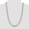 Black Bow Jewelry Men's 11mm Sterling Silver Solid D/C Domed Curb Chain Necklace - 3 of 4