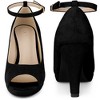 Perphy Women's Platform Peep Toe Buckle Ankle Strap Stiletto Heel Pumps - 2 of 4