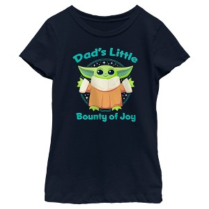Girl's Star Wars: The Mandalorian Grogu Dad's Little Bounty of Joy T-Shirt - 1 of 4