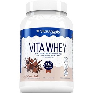 Vitauthority Whey Protein Powder for Women, Supports Digestion, Nutrient Absorption & Energy Post-Workout & Daily Nutrition, Chocolate, 30 Servings - 1 of 4