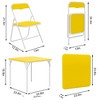 VECELO Modern Folding Table Small Square Table with PU Upholstered Tabletop & Metal Frame No Assembly Required - 3 of 4