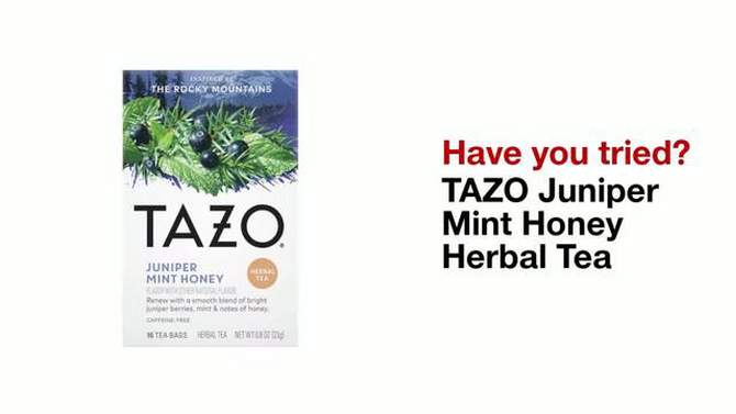 Tazo Herbal Juniper Mint Honey Tea Bags - 16ct, 2 of 7, play video
