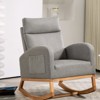 Rocking Chair , Rocker Armchair, Sturdy Frame, Comfy Cushion, High Backrest, with Rubber Wood Legs and Side Pockets, for Living Room, Bedroom - 2 of 4