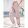 Women Baggy Parachute Pants Casual Cargo Pant Low Waist Loose Pants Multiple Pockets Jogger - 3 of 4