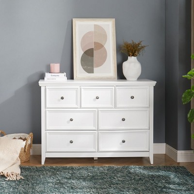 Modern 7 Drawers Dresser, Storage Drawers Cabinet For clothes in Living Room, 47.25 Inch Length Drawers Dresser-Cuddlewood