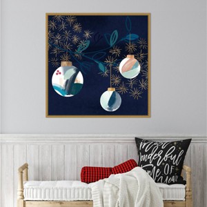 Amanti Art 30"x30" Crafty Blue Christmas II by Jennifer Paxton Parker Framed Canvas Wall Art Print - 1 of 4