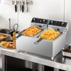 Winado 36 QT 240V 6600W Double Tank Electric Deep Fryer with Timer - 2 of 4