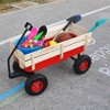 SEVOBAL Utility Storage Cart Outdoor Sports Tool Cart Wooden Side Panels, Inflatable Tires Multi-Functional Portable Wagon, Red, 39.37"*15.75"*20.28" - 4 of 4