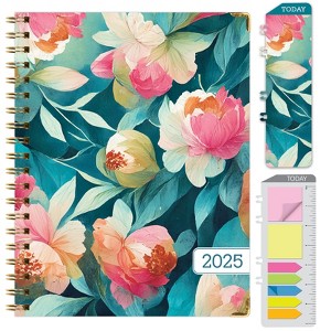 Global Printed Products Hardcover CY 2025 Fashion Planner - 7"x9" (Teal Floral) - 1 of 4