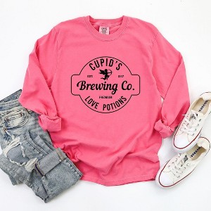 Simply Sage Market Women's Cupid's Brewing Co. Long Sleeve Garment Dyed Tee - 1 of 4