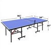 YONWAY 8ft Mid-Size Table Tennis Table Foldable & Portable Ping Pong Table Set for Indoor Games with Net, 2 Table Tennis Paddles and 3 Balls - 3 of 4