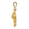 Black Bow Jewelry 14k Yellow Gold Satin and Diamond Cut 2D Bulldog Pendant - 2 of 4
