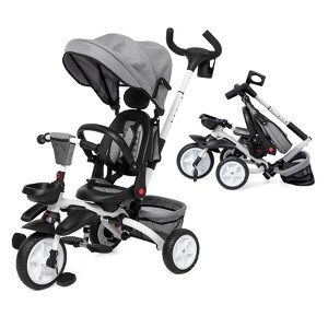 7-in-1 Foldable Tricycles for 1-5 Year Olds, Toddler Tricycle Stroller, Toddler Tricycle with Adjustable Push Handle, Birthday Gift and Toy for Kids - 1 of 4