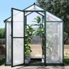 Garvee Greenhouse for Outdoors, Aluminum Alloy & Polycarbonate Green House with Windows Vent, for Patio, Backyard, Garden - 3 of 4