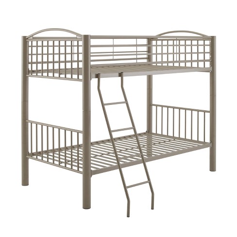 Aiden Twin Over Bunk Bed Pewter, Heavy Metal Pewter Full Over Bunk Bed