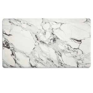 Christian Siriano New York Classic Marble Kitchen Mat, Grey/Ivory, 20"x36" - 1 of 3