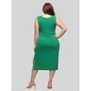 24seven Comfort Apparel Plus Size Fitted Sleeveless Side Slit Midi Dress - 3 of 4