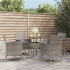 vidaXL Patio Bistro Set with Cushions Gray Poly Rattan - Dark Gray 4 Piece - 2 of 4
